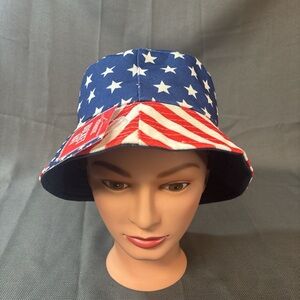 Patriotic American flag Star and Stripe Bucket Hat, one size, new with tags